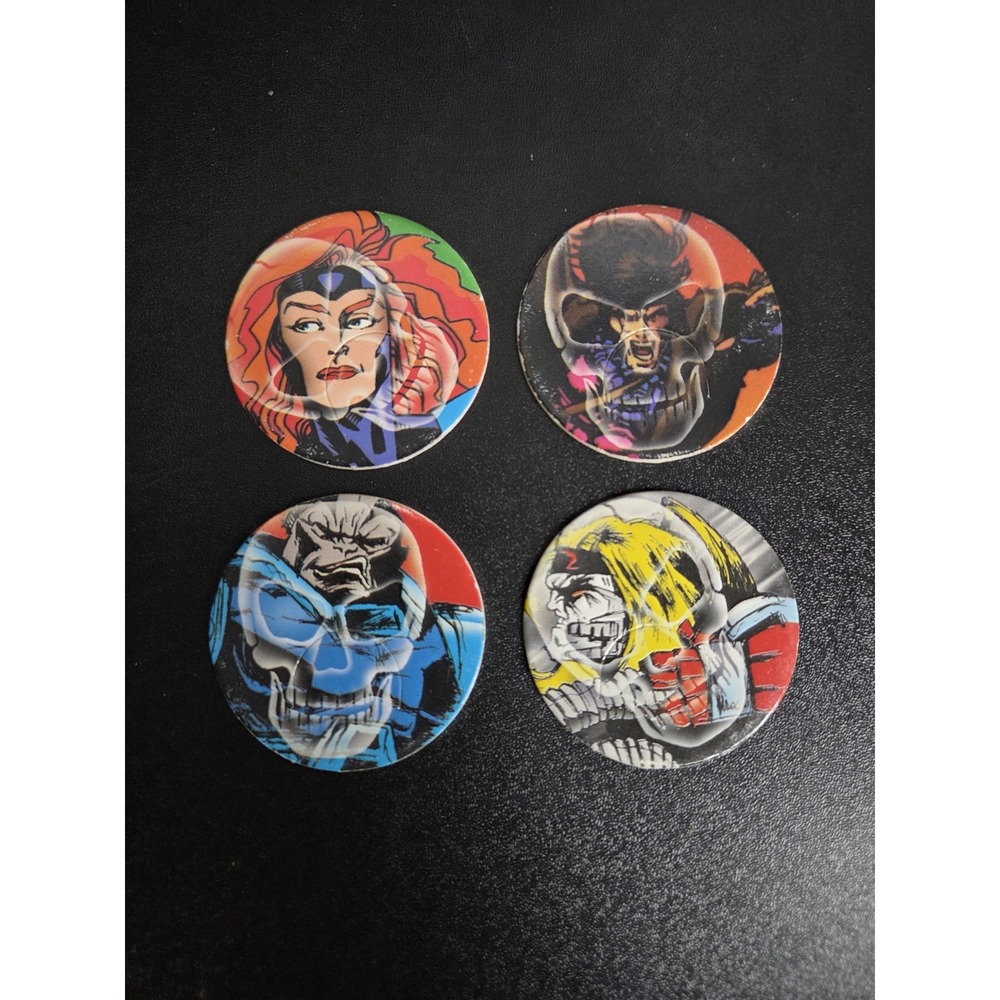 1994 Marvel X-Men POGs Lot of 4 Jean Grey Gambit Apocalypse Omega Red Toy Biz